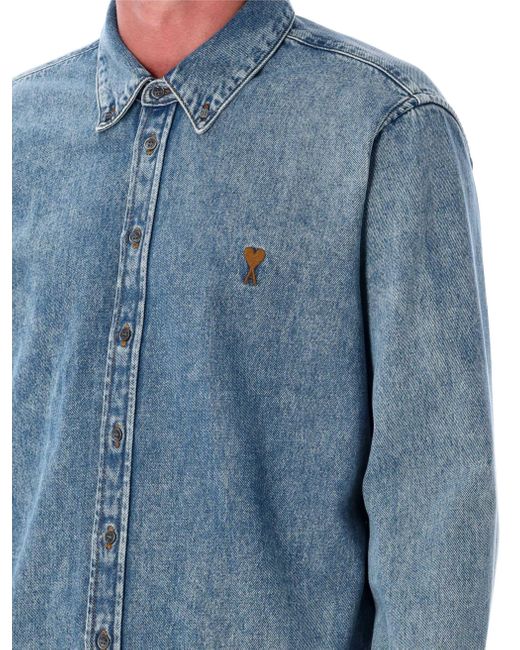 AMI T Shirts En Polos in het Blue voor heren
