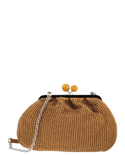 Weekend by Maxmara Brown Wkafortuna Pasticcino Bag Medium Raffia Effect