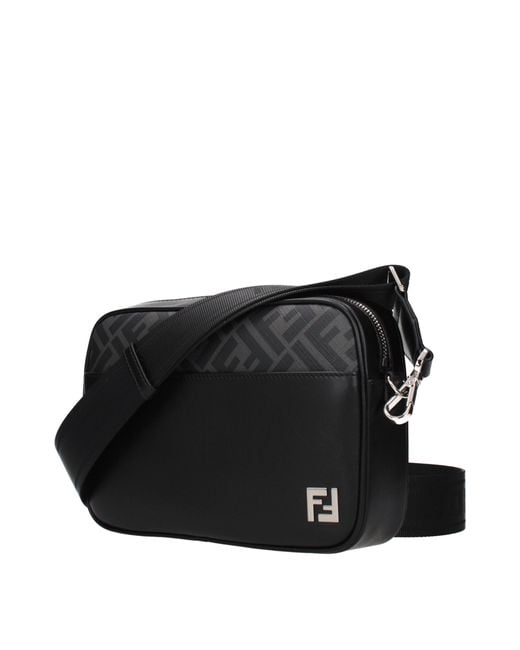 Fendi Black Crossbody Camera Bag Leather