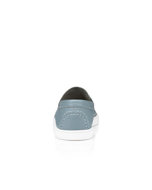 Christian Louboutin Grau Kalbsleder Mokassin Sneakers in Blue für Herren