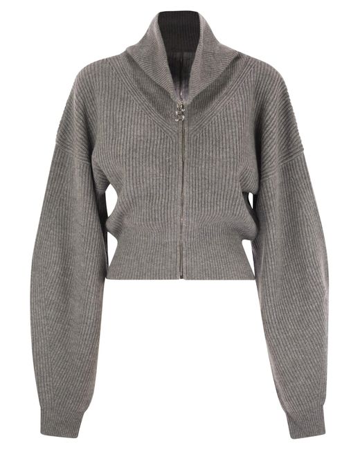 Sportmax Gray Calipso Wool And Cashmere Cardigan