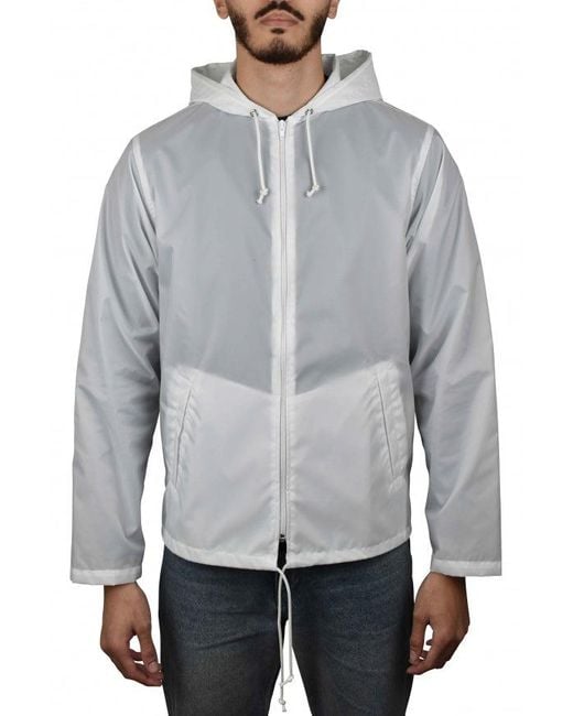 Comme des Garçons Gray Waterproof Nylon Jacket With Beatles Print
