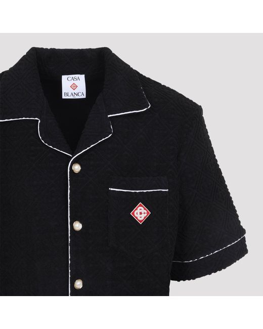 Casablanca Black Towelling Monogram Shirt for men