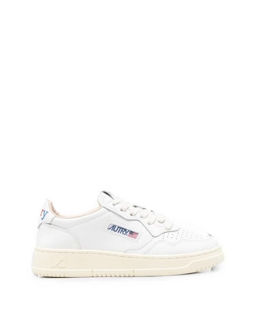 Autry White Medalist Low Perforated Leather Sneakers
