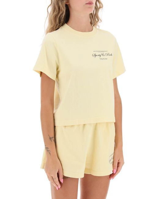 Cropped T -Shirt Sporty & Rich de color Yellow