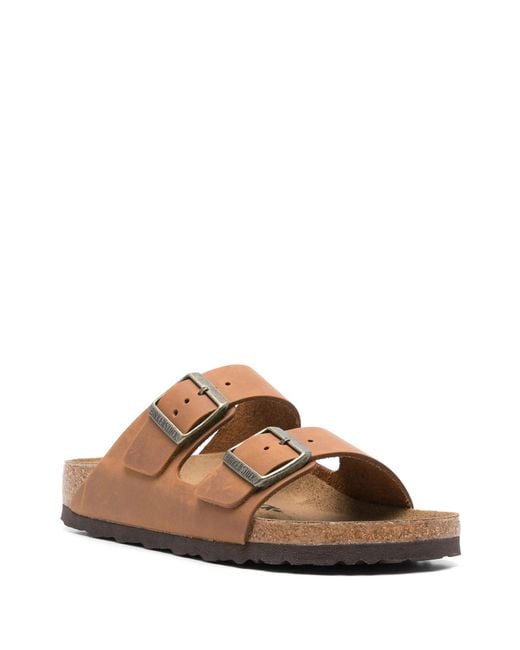 Birkenstock Brown Arizona Cognac, Oiled Leather Shoes