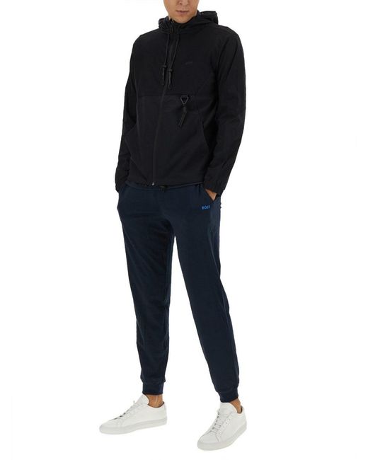 Boss Blue Technical Fabric Sweatshirt for men