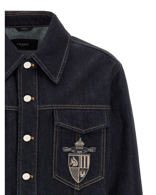 Fendi Crest Jacket in het Blue voor heren
