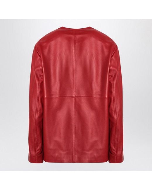 Loulou de Saison Red Atalia Leather Jacket