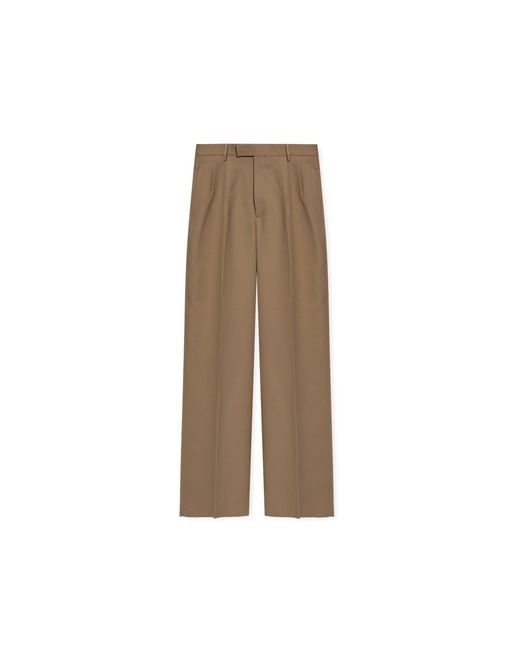 Gucci Natural Pleat Front Trousers for men