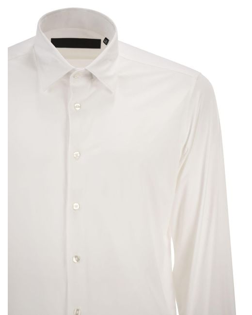 Rrd White Stretch Oxford Shirt for men