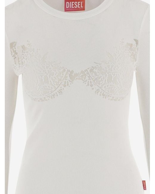 DIESEL X TINDER White Sheer Patterned Sweater