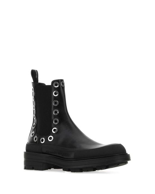 McQueen Black Boots for men