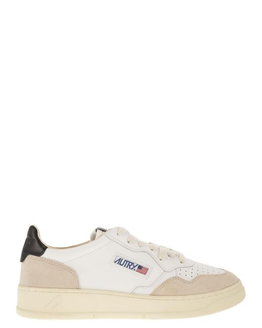 Autry White Medalist Low Leather And Suede Sneakers for men