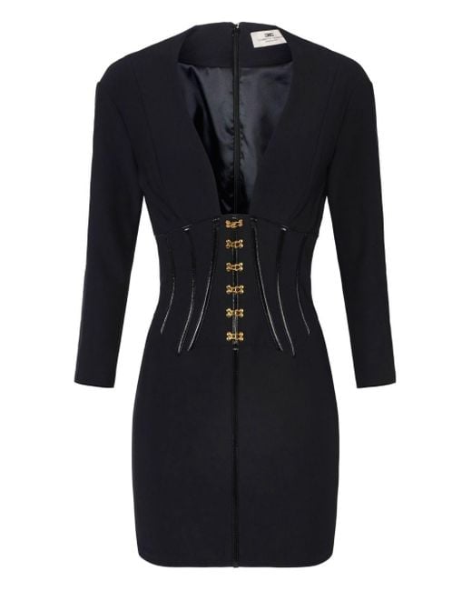 Elisabetta Franchi Black Midikleid Mit Corsage