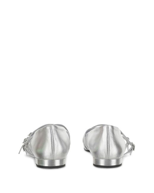 CAREL PARIS White Eloise Leder Ballett Flats