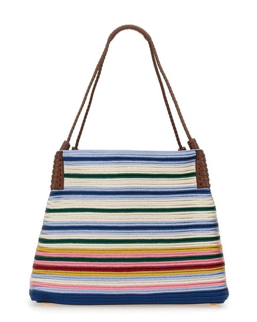 Etro Blue Medium Libra Tote Bag