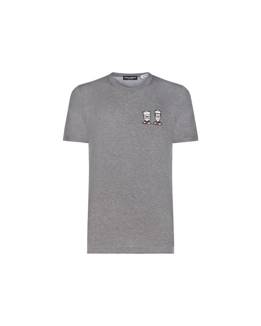 Dolce & Gabbana Dg Family T-shirt Met Patch in het Gray voor heren