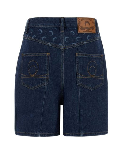 MARINE SERRE Blue Dark Solid Short