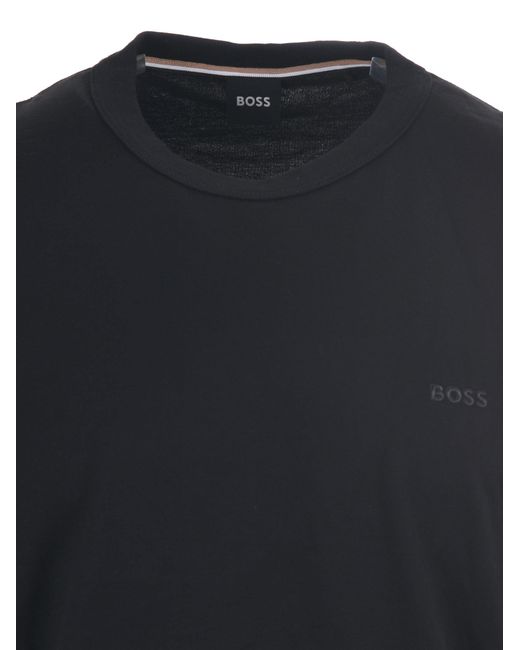 Boss Cotton T -shirt in het Black voor heren