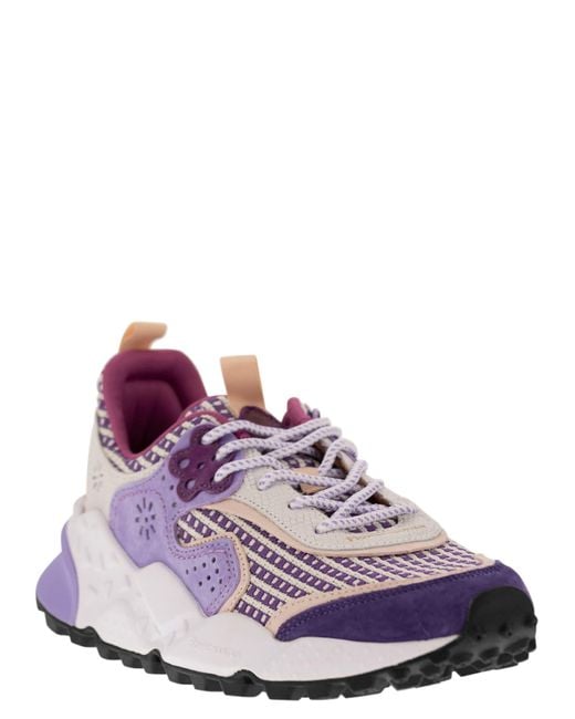 Flower Mountain Kotetsu Sneakers In Suede En Technische Stof in het Purple