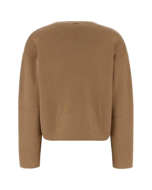 Max Mara Natural Camel Wool Blend Zibello Sweater