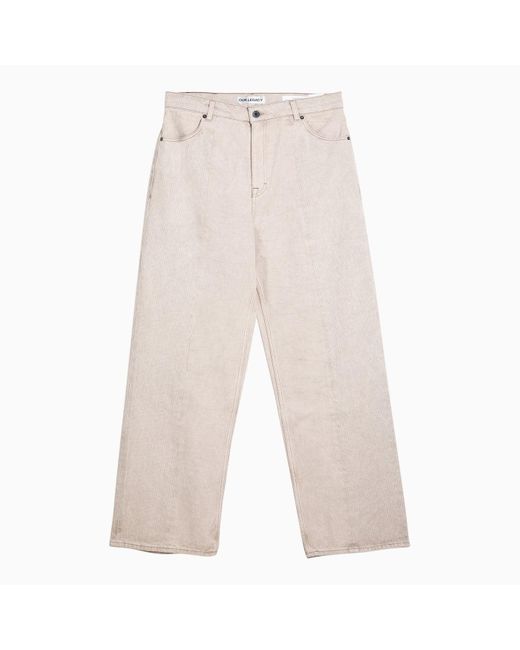 Our Legacy White Ghost Attic Wide Denim Trousers for men