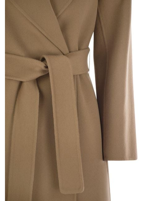 Max Mara Poldo Wol Coat in het Natural