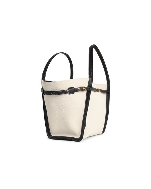 Tod's Metallic 'Shopping Tim' Canvas And Midi Lear Bag