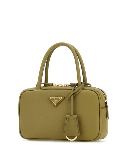 Prada Green Sage Leather Handbag
