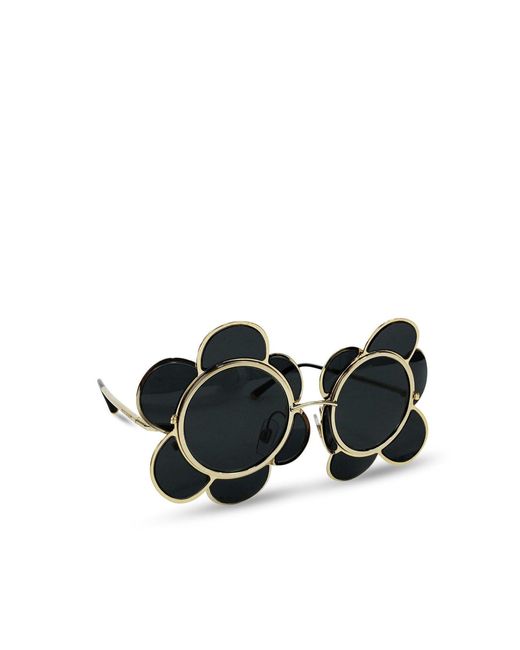 Dolce & Gabbana Gray Special Edition Blumen Sonnenbrille