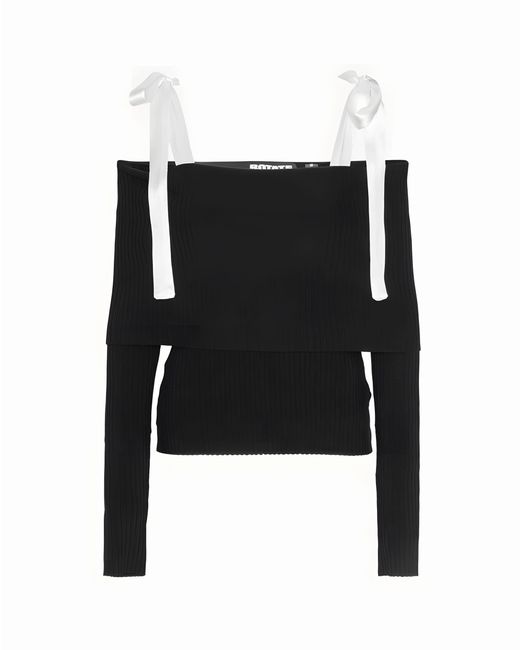 Rotar Maglia Nera Con Fiocchi en contrasto ROTATE BIRGER CHRISTENSEN de color Black