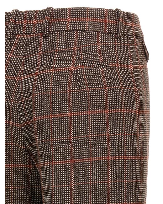 Chloé Chloé Check Wollen Broek in het Brown
