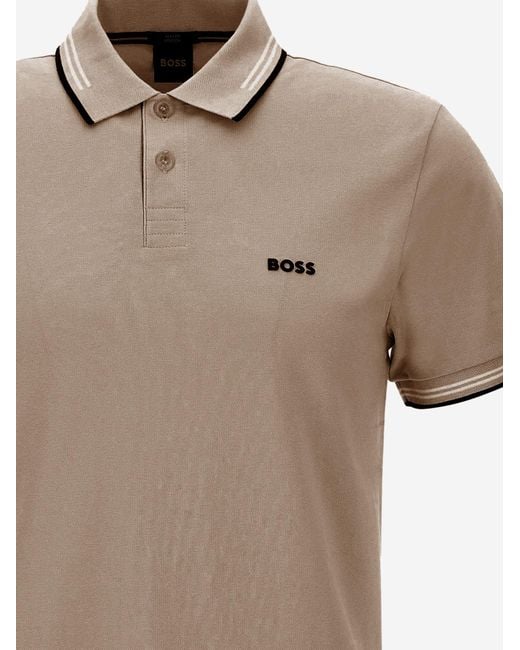 Boss Natural Stretch Cotton Polo Shirt With Logo for men