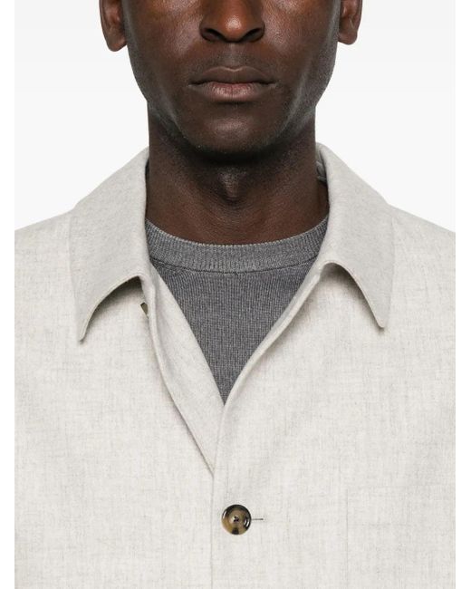 Lardini White Jacket With Patch Pockets