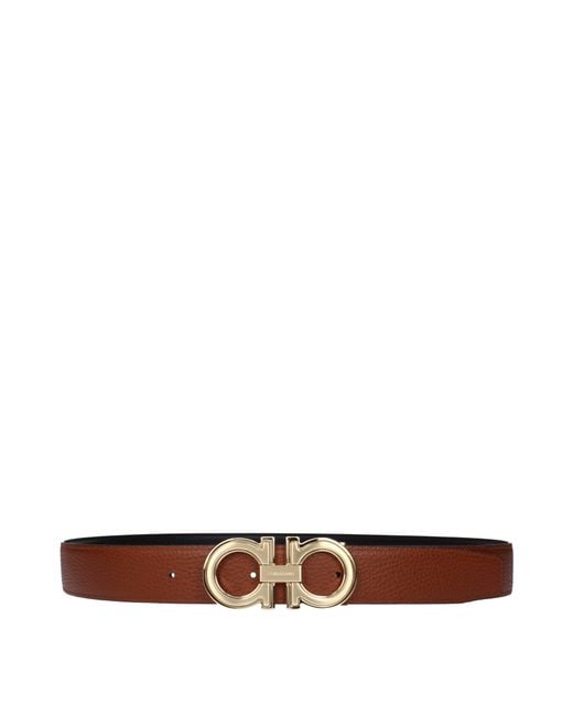 Ferragamo Black Belt Leather/Cognac