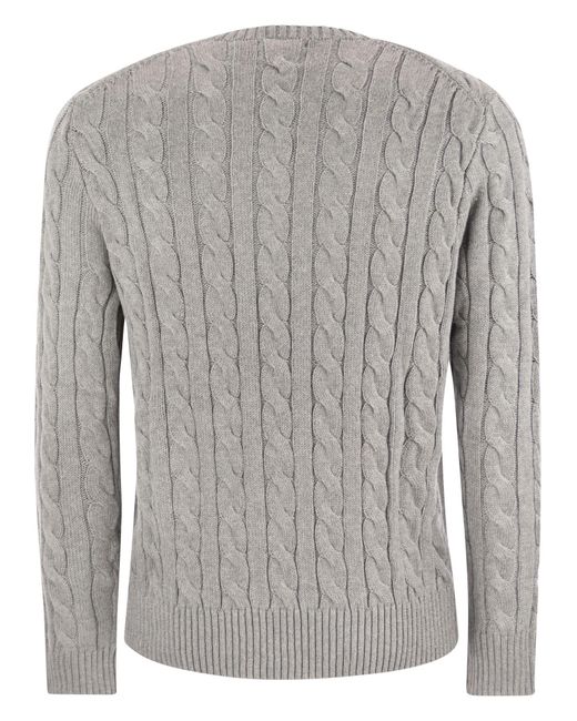 Polo Ralph Lauren Gray Plaited Cotton Jersey for men