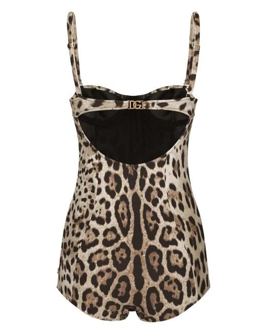 Dolce & Gabbana Black Leopard Swimsuit