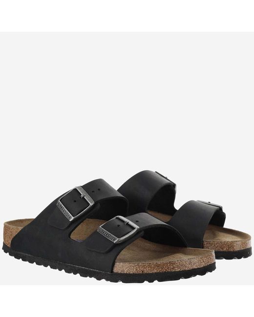 Birkenstock Black Leather Arizona Sandals