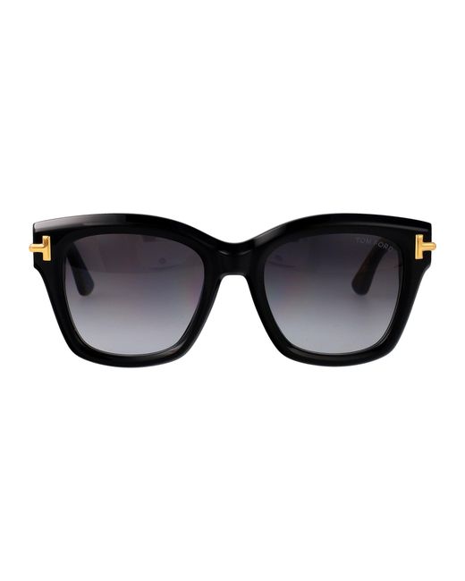 Tom Ford Black Nero Lucido Fumo Grad Acetate Sunglasses
