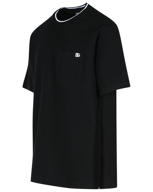 Dolce & Gabbana Black Cotton T Shirt