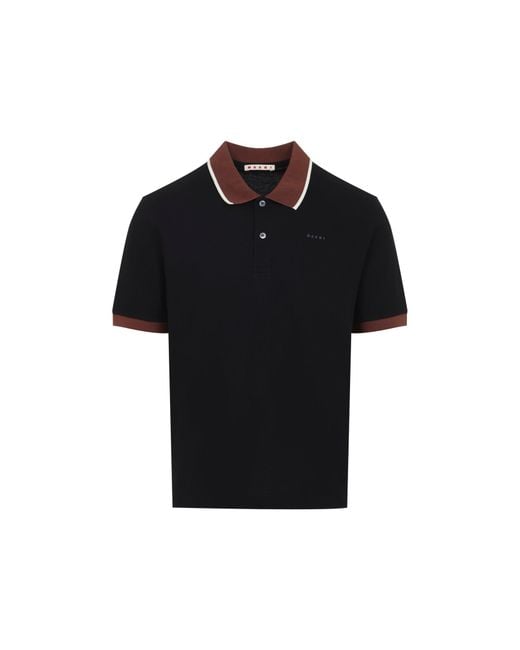 Marni Black Cotton Polo