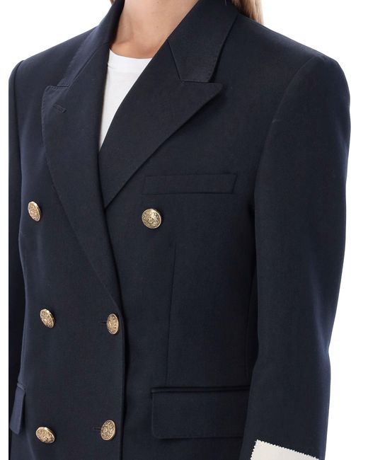 Golden Goose Deluxe Brand Blue Double-Breasted Blazer With Buttons