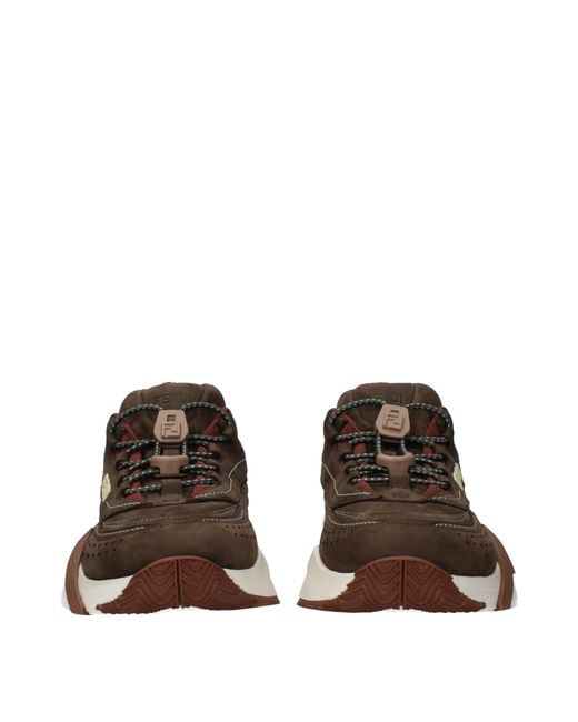 Fendi Brown Flow Sneakers Suede