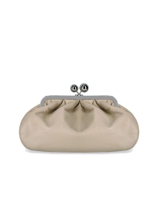 Weekend by Maxmara Natural Pasticcino Cubico Medium Sand Clutch Bag