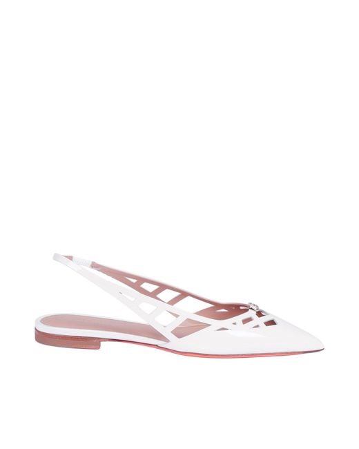 Santoni White Stella Flat Vhdi80