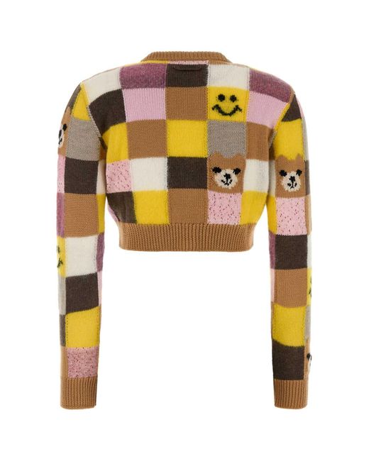Moschino Black Multicolour Graphic Print Cardigan
