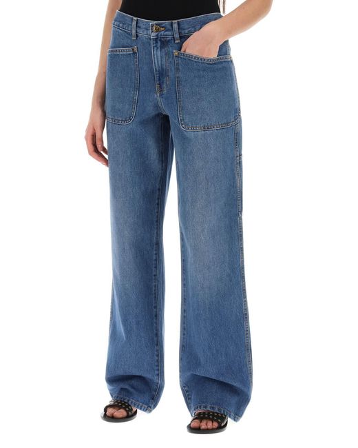 Jeans de estilo de carga de cintura alta en Tory Burch de color Blue