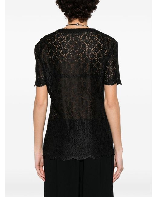 Ermanno Scervino Black Embroidered T-Shirt