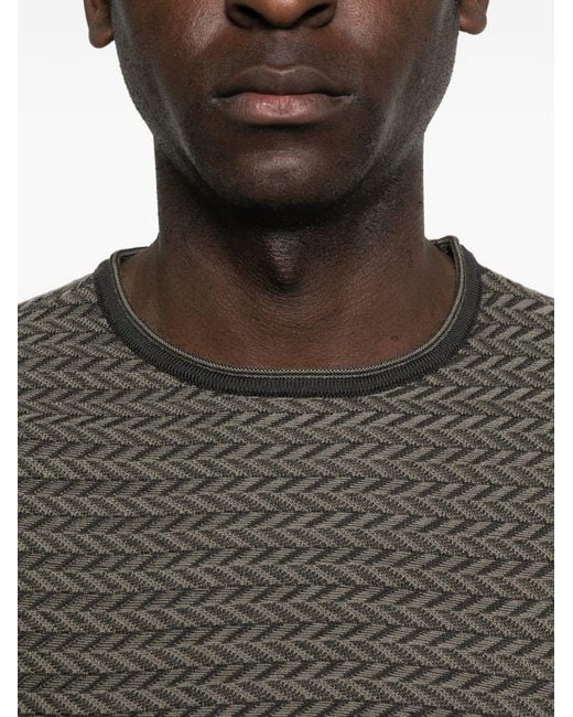 Emporio Armani Gray Wool Crewneck Sweater for men